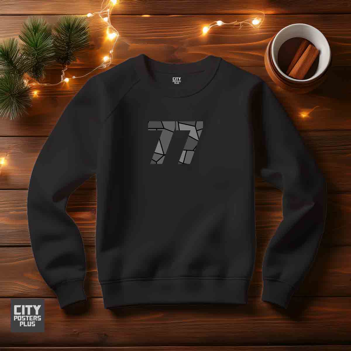 77 Number Unisex Sweatshirt (Black)