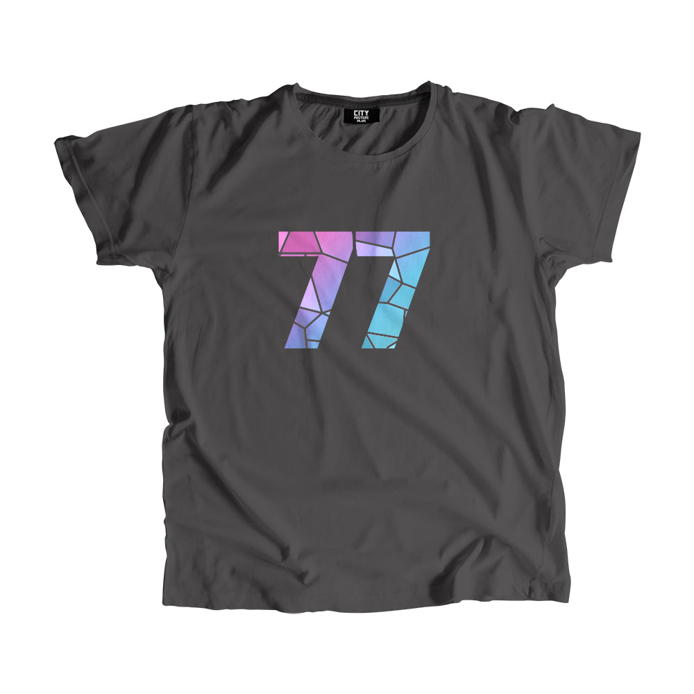 77 Number Men Unisex T-Shirt (Charcoal Grey)