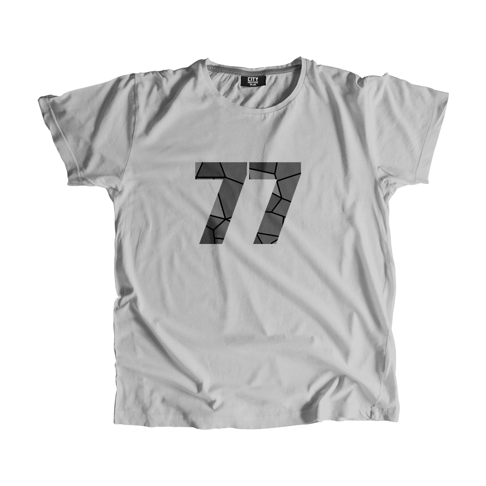 77 Number Men Unisex T-Shirt (Melange Grey)