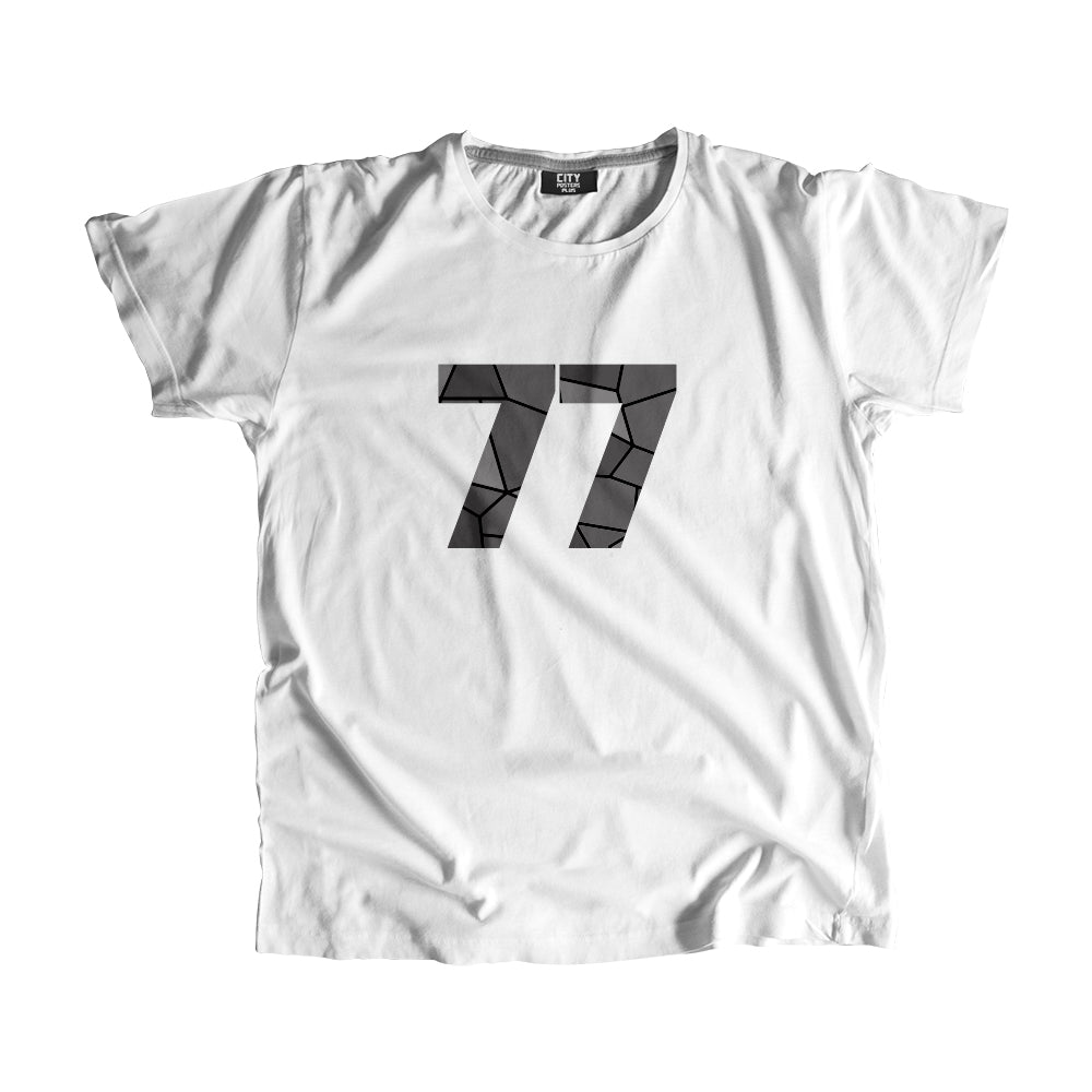 77 Number Men Unisex T-Shirt (White)