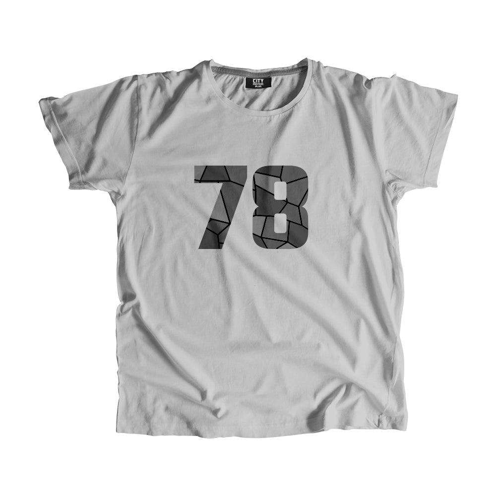 78 Number Men Unisex T-Shirt (Melange Grey)