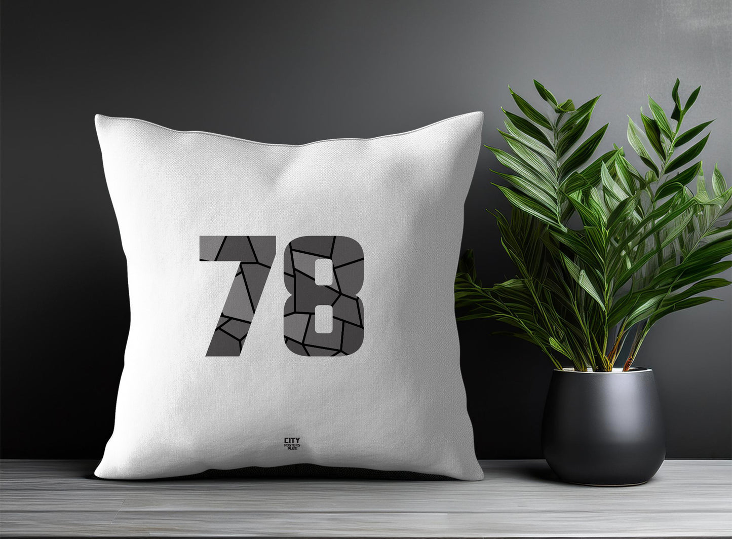 78 Number Pillow Case and Pillow Throw (White)