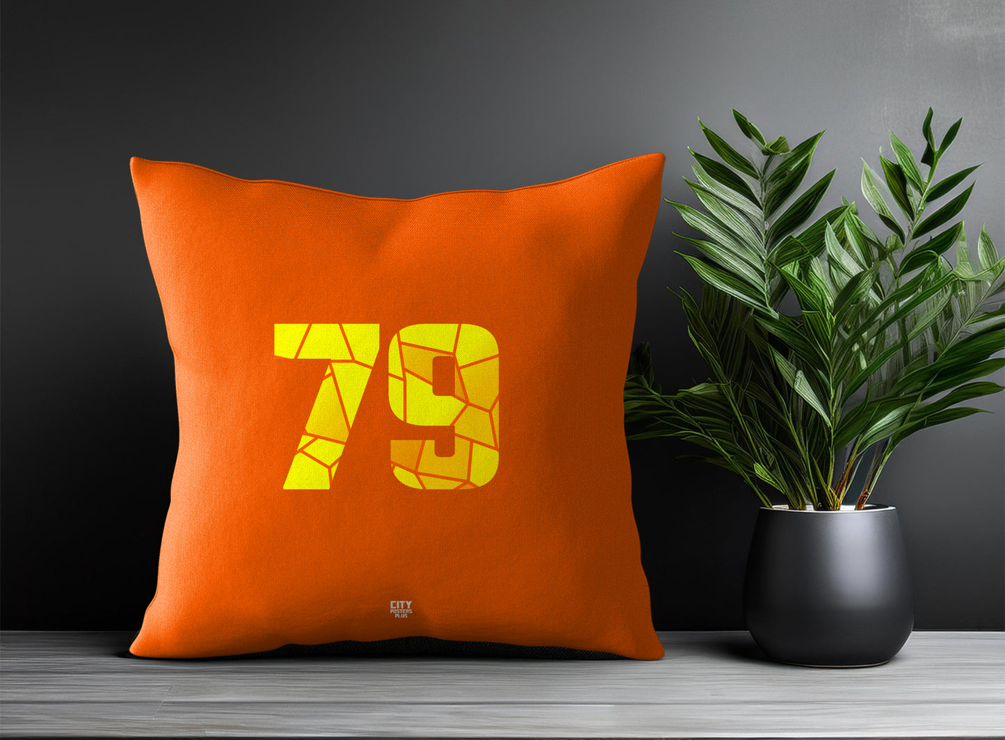 79 Number Pillow Case and Pillow Throw (Orange)