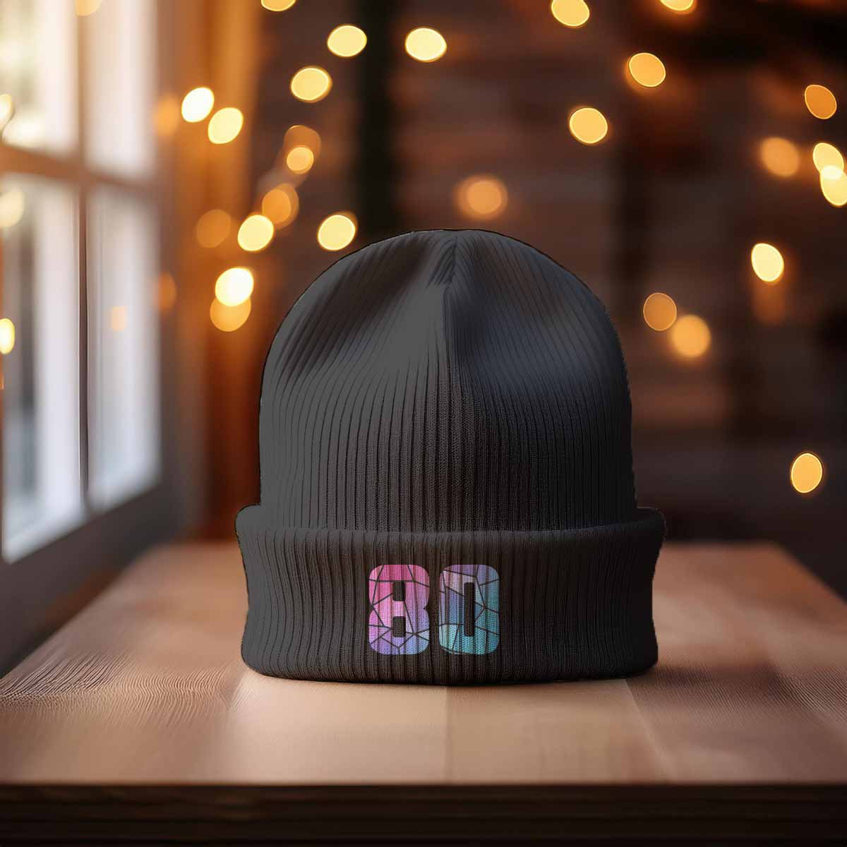 80 Number Cuffed Beanie (Dark Grey)