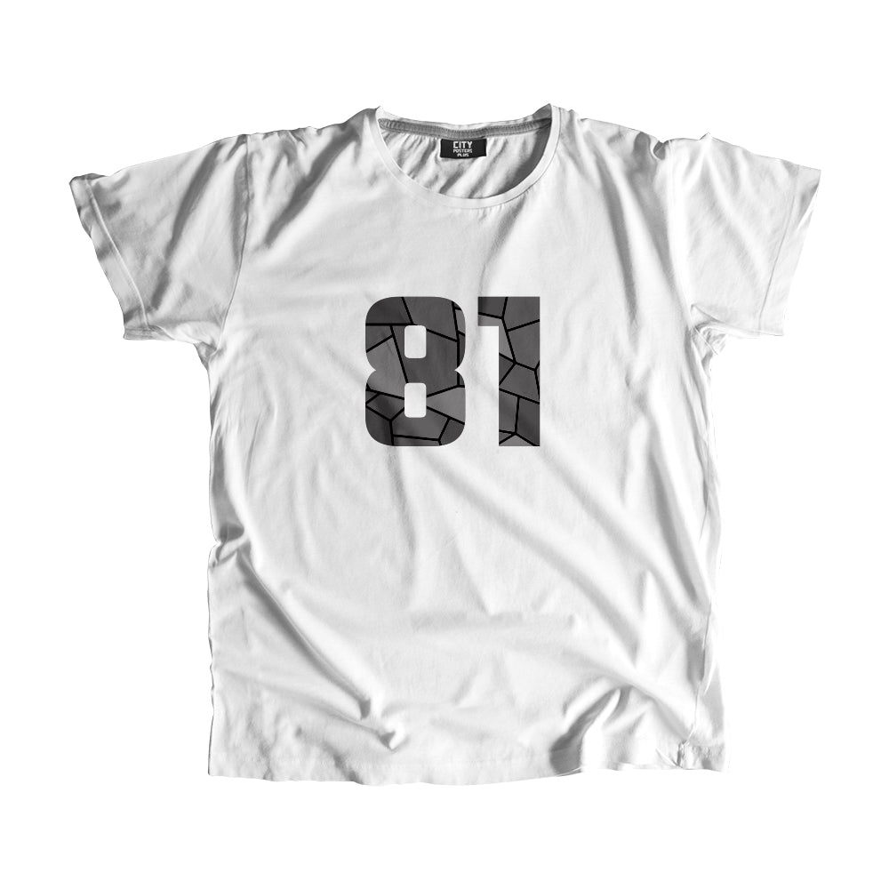 81 Number Men Unisex T-Shirt (White)