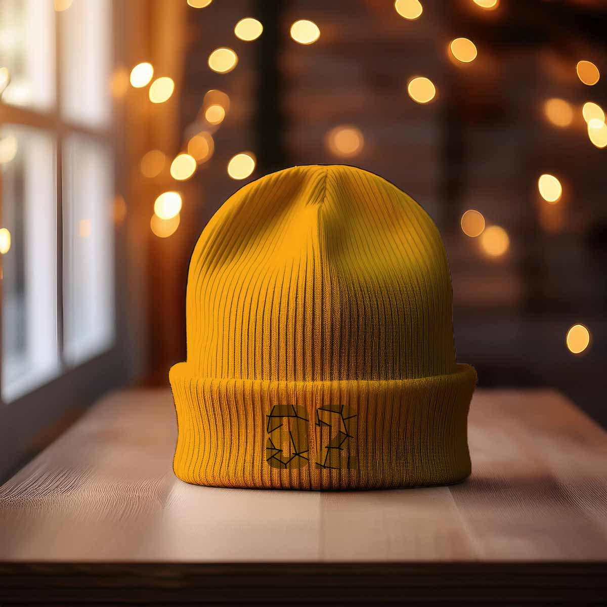 82 Number Cuffed Beanie (Gold)