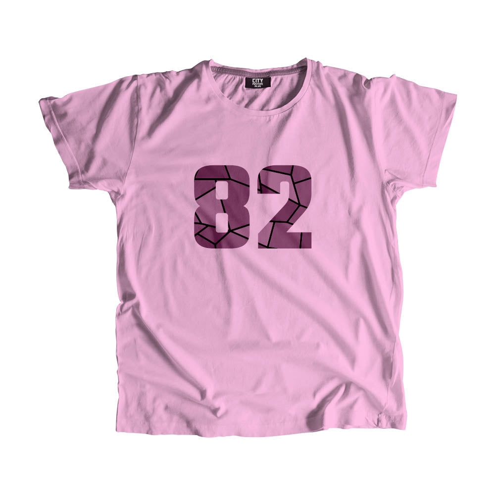 82 Number Men Unisex T-Shirt (Light Pink)