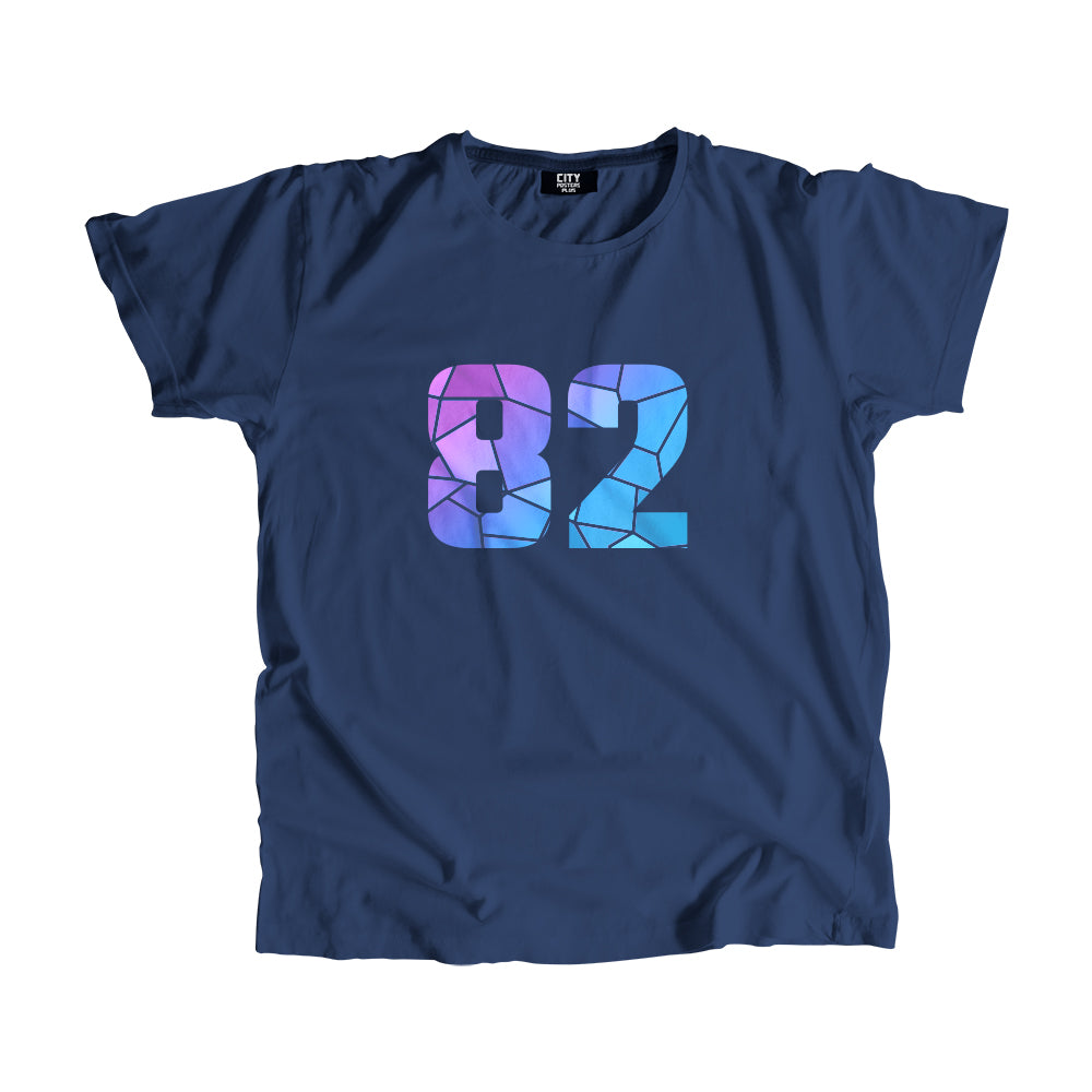 82 Number Men Unisex T-Shirt (Navy Blue)