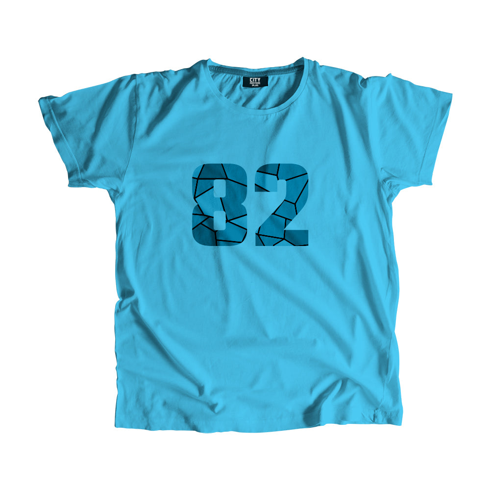 82 Number Men Unisex T-Shirt (Sky Blue)