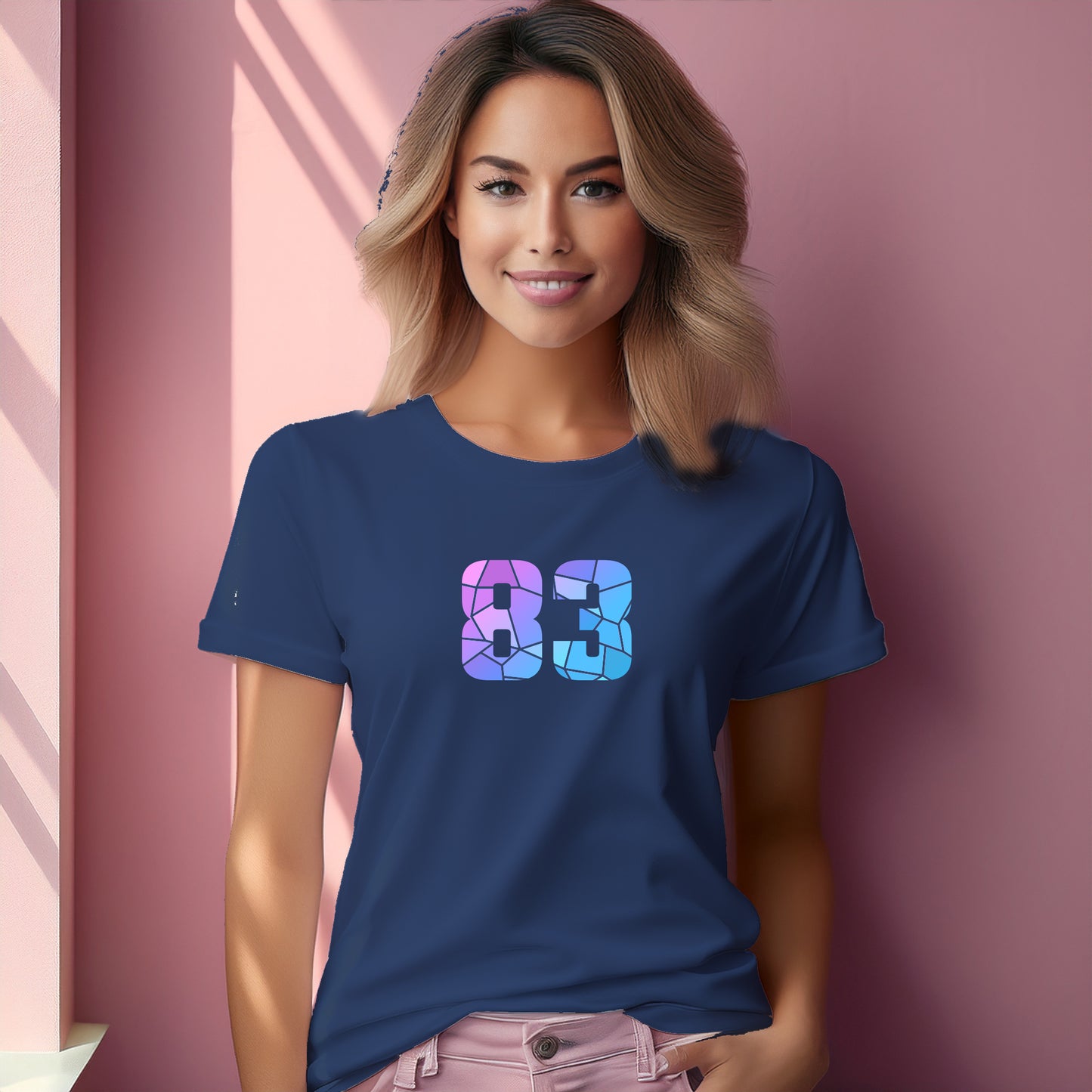 83 Number Women T-Shirt (Navy Blue)