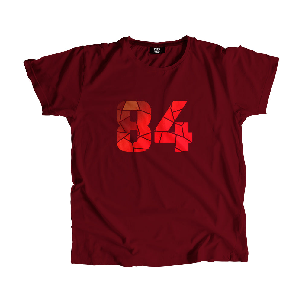 84 Number Men Unisex T-Shirt (Maroon)