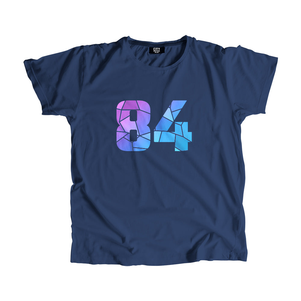 84 Number Men Unisex T-Shirt (Navy Blue)