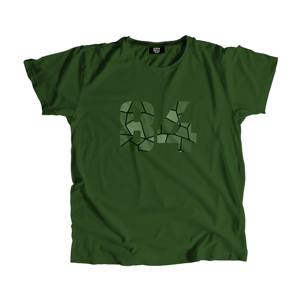 84 Number Men Unisex T-Shirt (Olive Green)