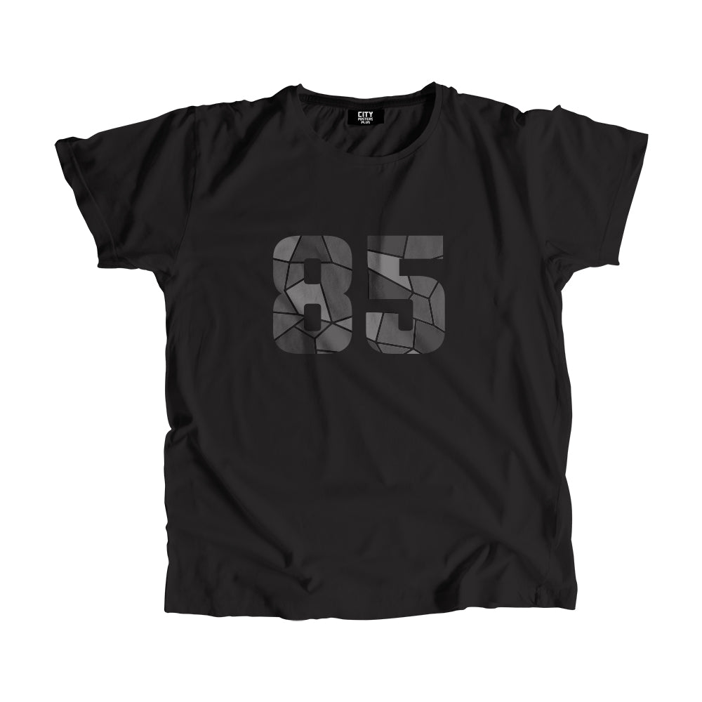 85 Number Men Unisex T-Shirt (Black)