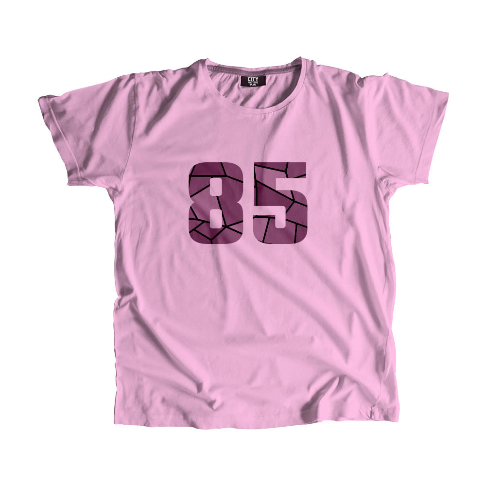 85 Number Men Unisex T-Shirt (Light Pink)