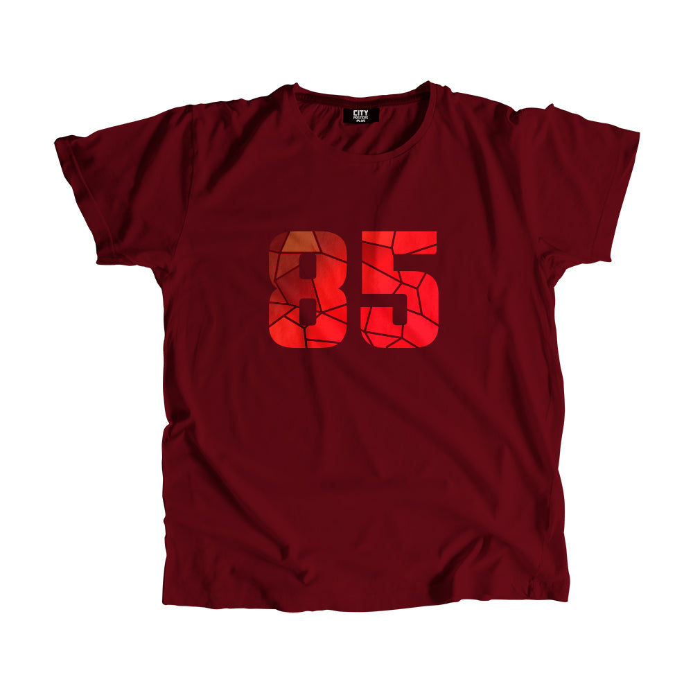 85 Number Men Unisex T-Shirt (Maroon)