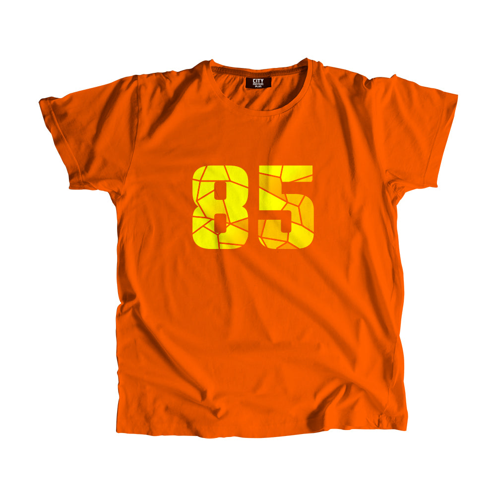 85 Number Men Unisex T-Shirt (Orange)