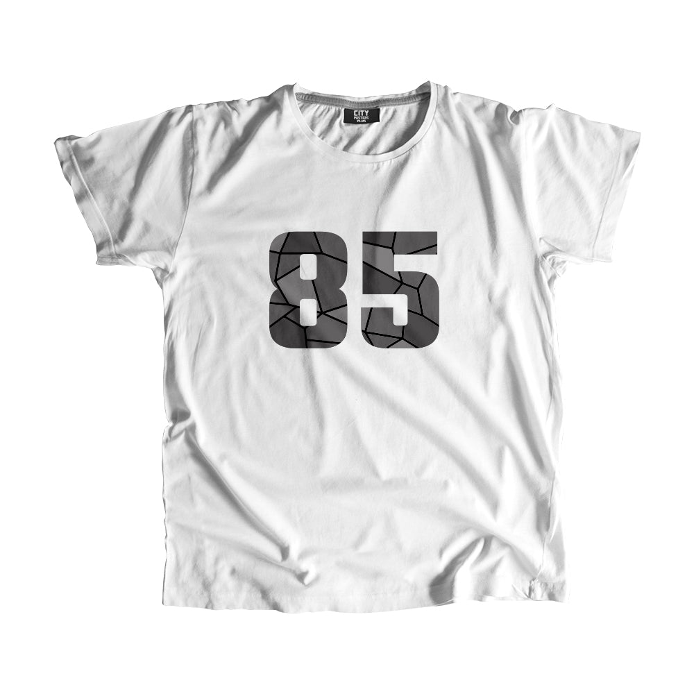 85 Number Men Unisex T-Shirt (White)