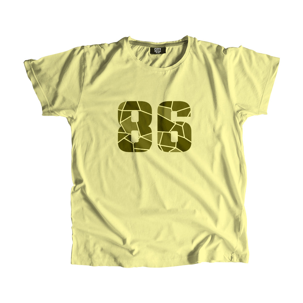 86 Number Men Unisex T-Shirt (Butter Yellow)