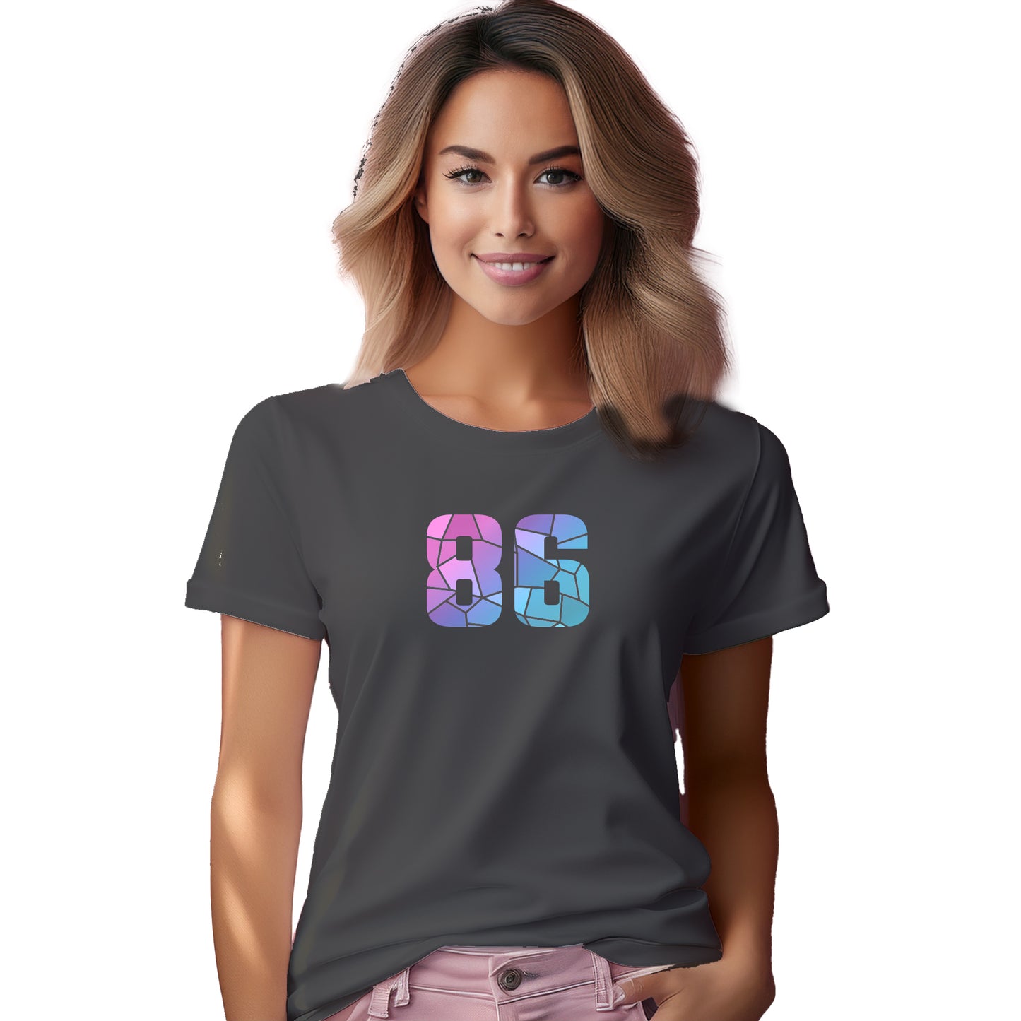 86 Number Women T-Shirt (Charcoal Grey)