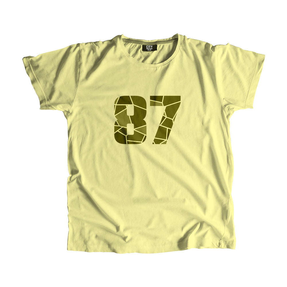 87 Number Men Unisex T-Shirt (Butter Yellow)