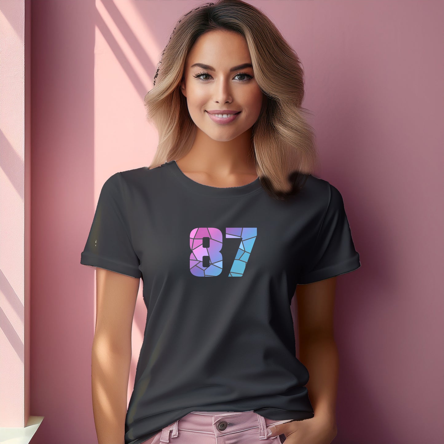 87 Number Women T-Shirt (Charcoal Grey)