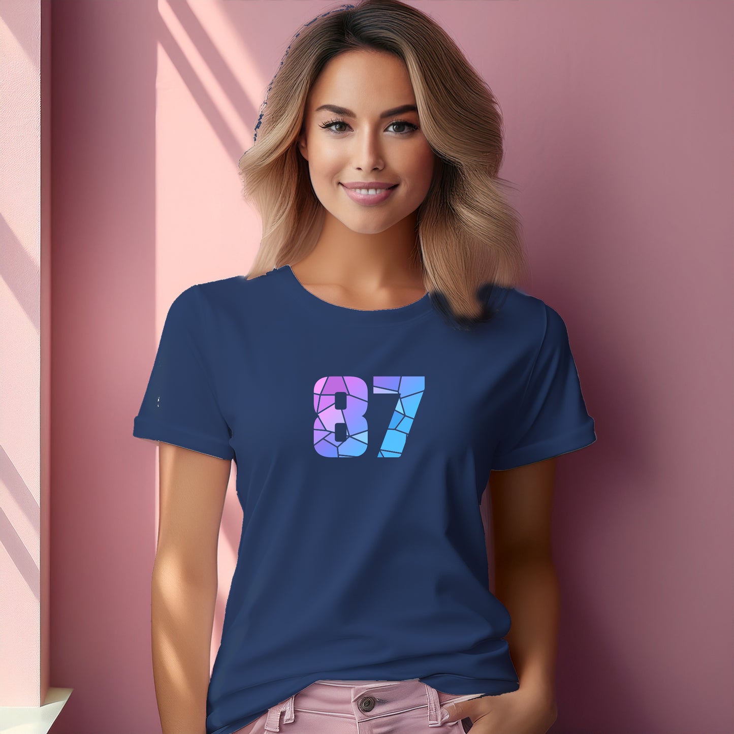 87 Number Women T-Shirt (Navy Blue)