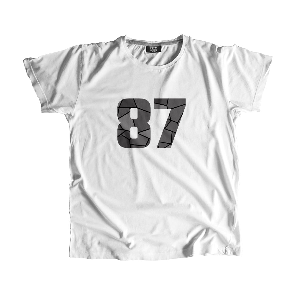 87 Number Men Unisex T-Shirt (White)