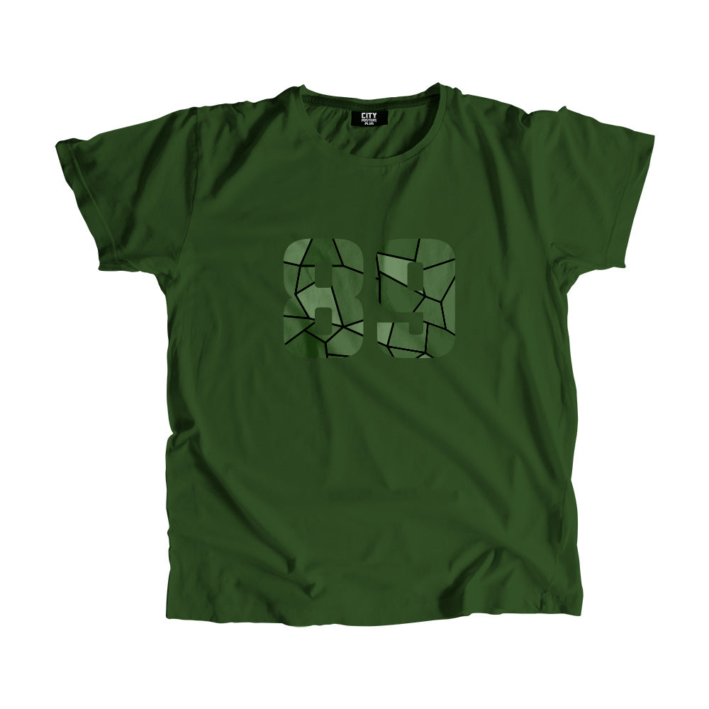 89 Number Men Unisex T-Shirt (Olive Green)