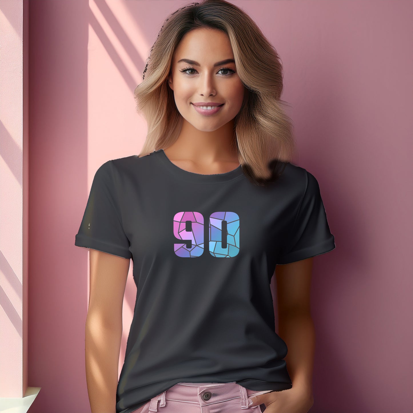 90 Number Women T-Shirt (Charcoal Grey)