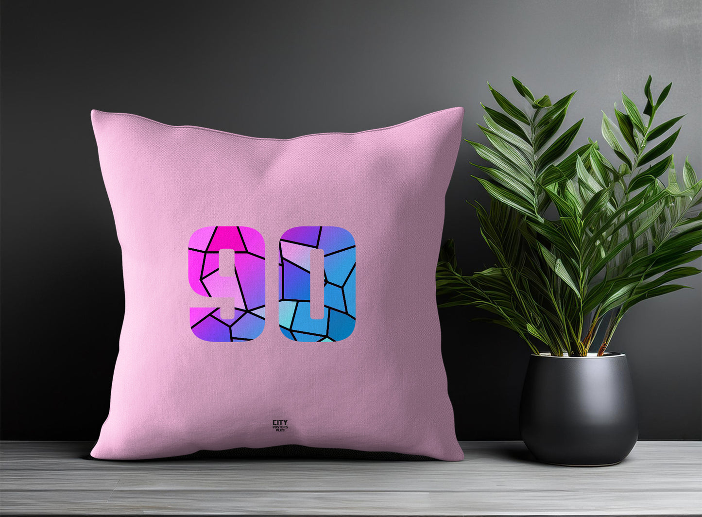 90 Number Pillow Case and Pillow Throw (Light Pink)