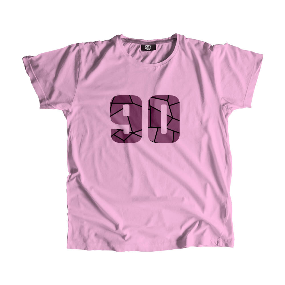 90 Number Men Unisex T-Shirt (Light Pink)