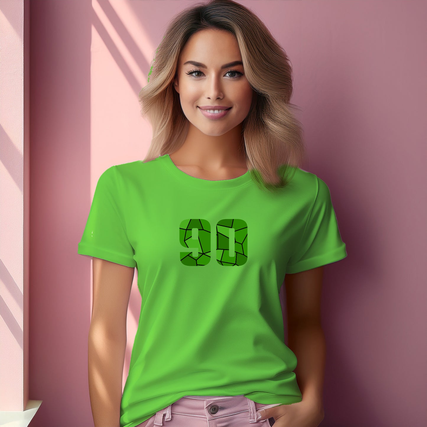90 Number Women T-Shirt (Liril Green)