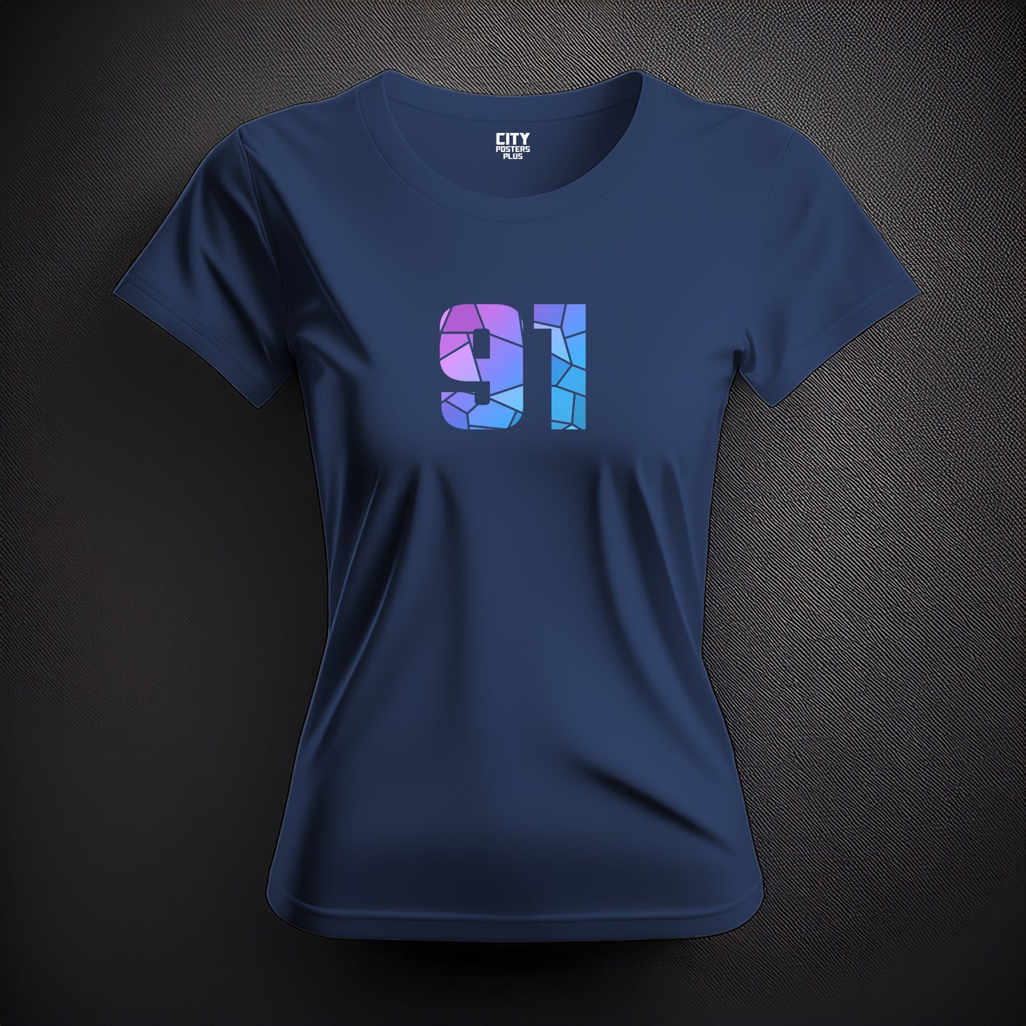 91 Number Women T-Shirt (Navy Blue)