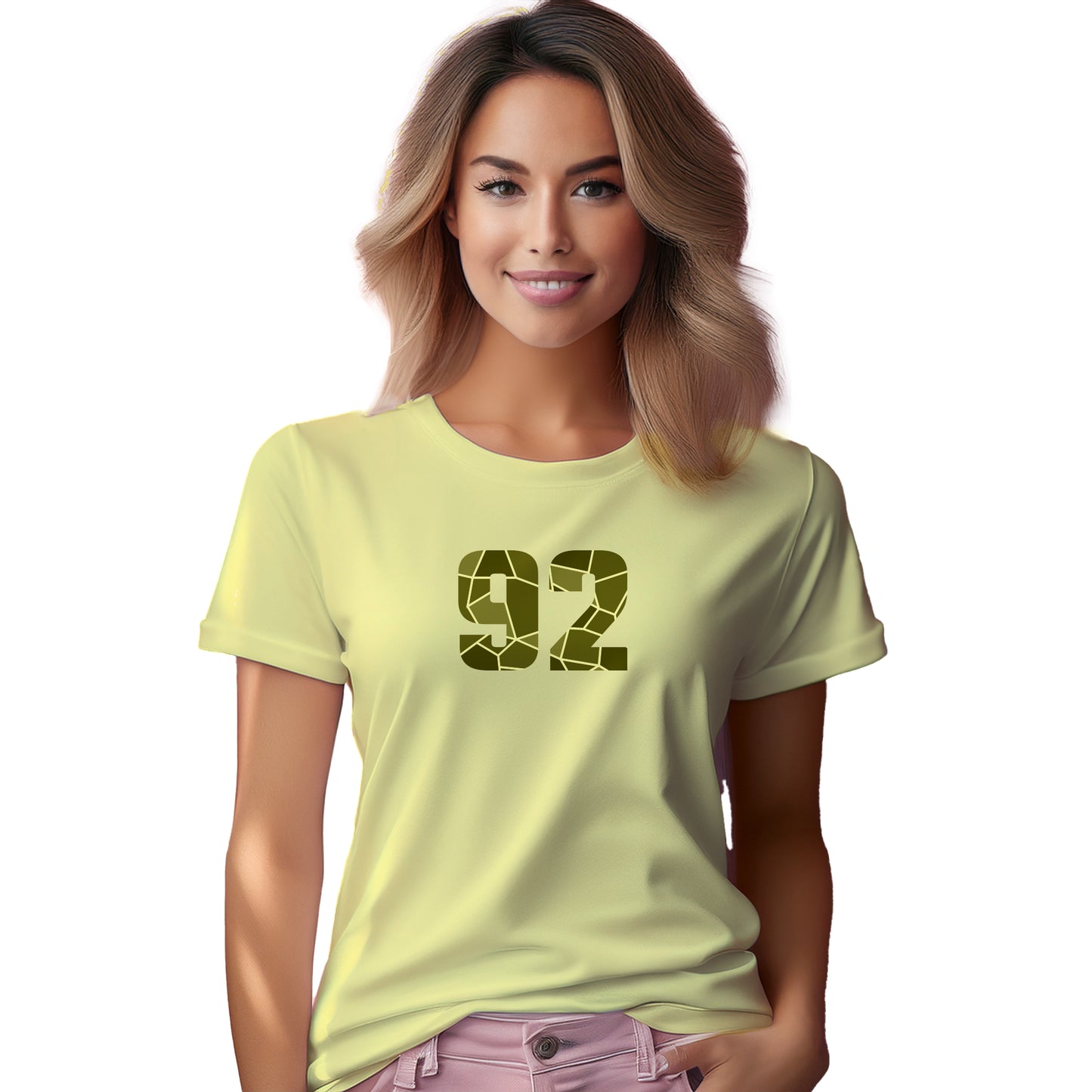 92 Number Women T-Shirt (Butter Yellow)