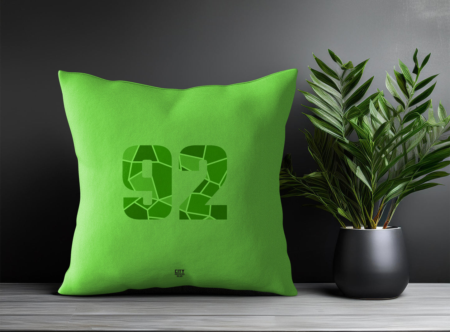 92 Number Pillow Case and Pillow Throw (Liril Green)