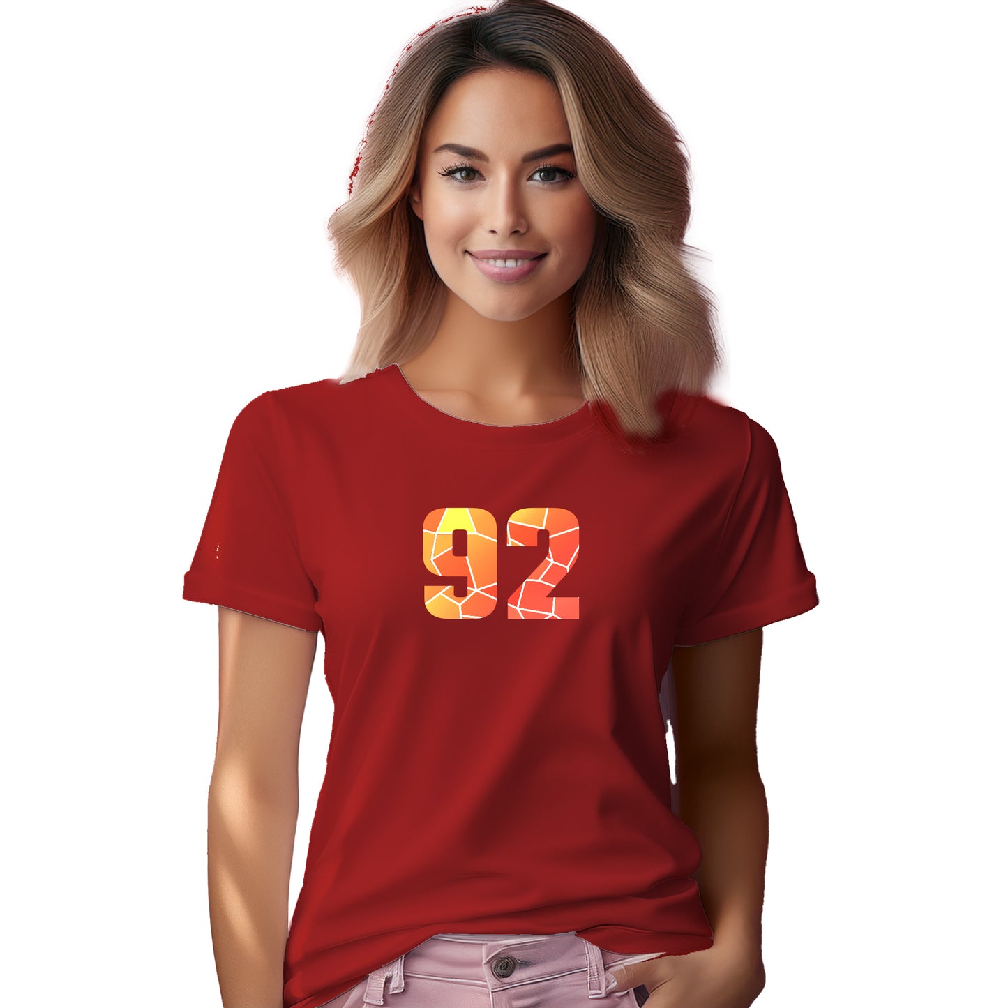 92 Number Women T-Shirt (Red)