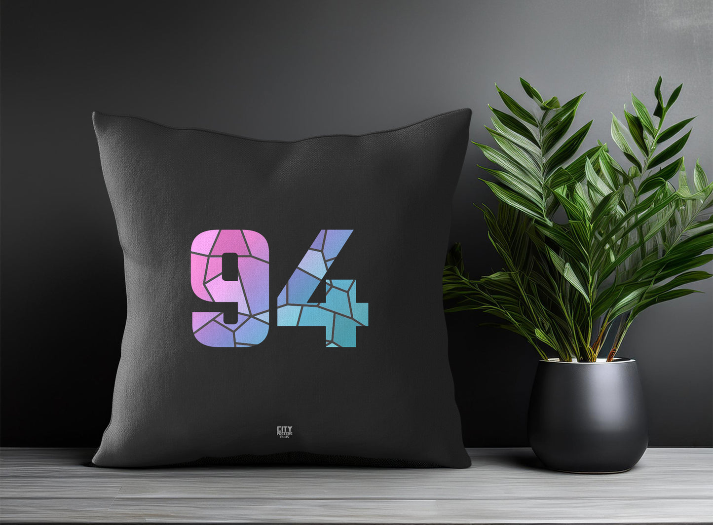 94 Number Pillow Case and Pillow Throw (Charcoal Grey)