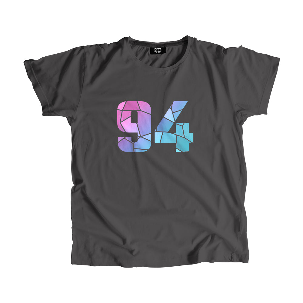 94 Number Men Unisex T-Shirt (Charcoal Grey)