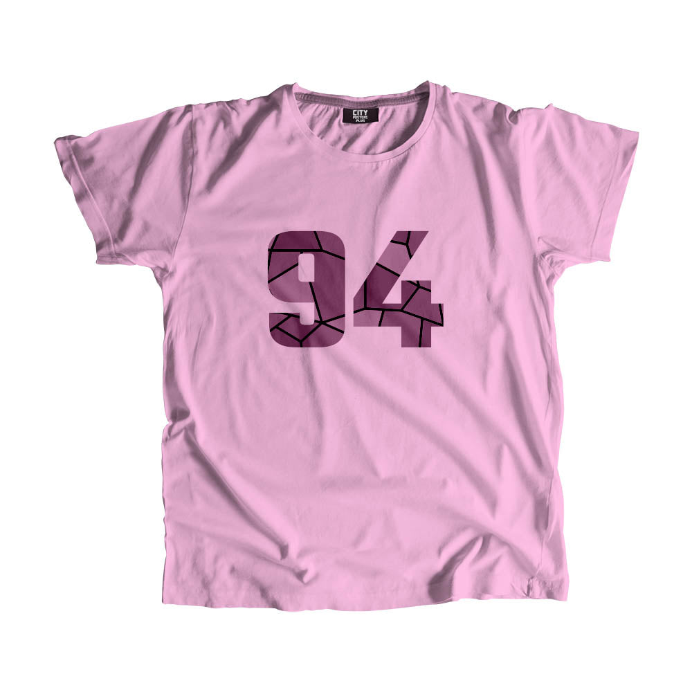 94 Number Men Unisex T-Shirt (Light Pink)