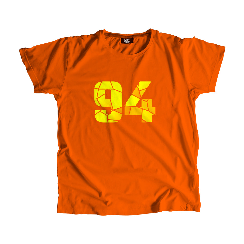 94 Number Men Unisex T-Shirt (Orange)