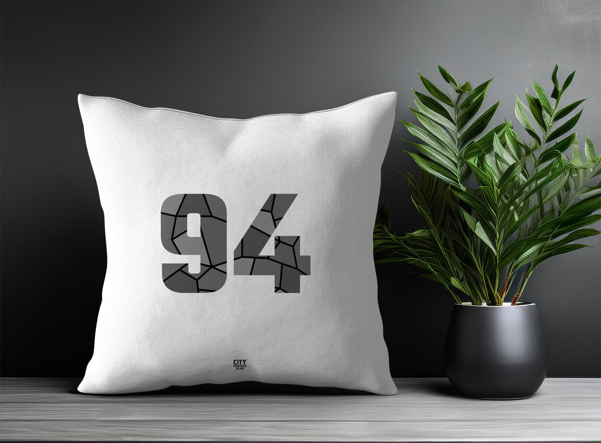 94 Number Pillow Case and Pillow Throw (White)