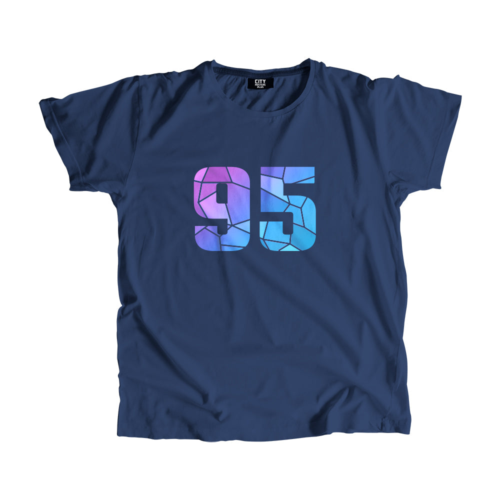 95 Number Men Unisex T-Shirt (Navy Blue)