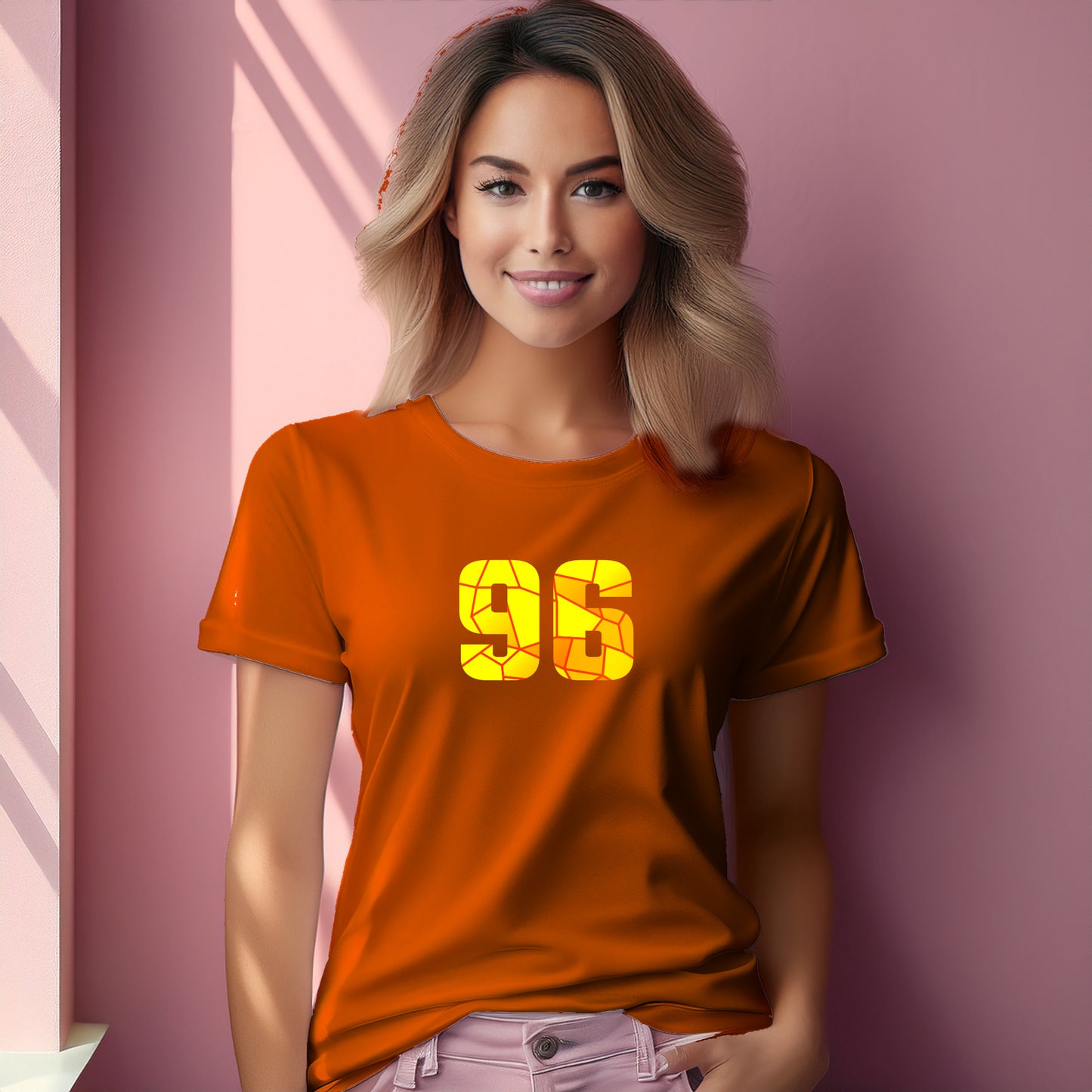 96 Number Women T-Shirt (Orange)