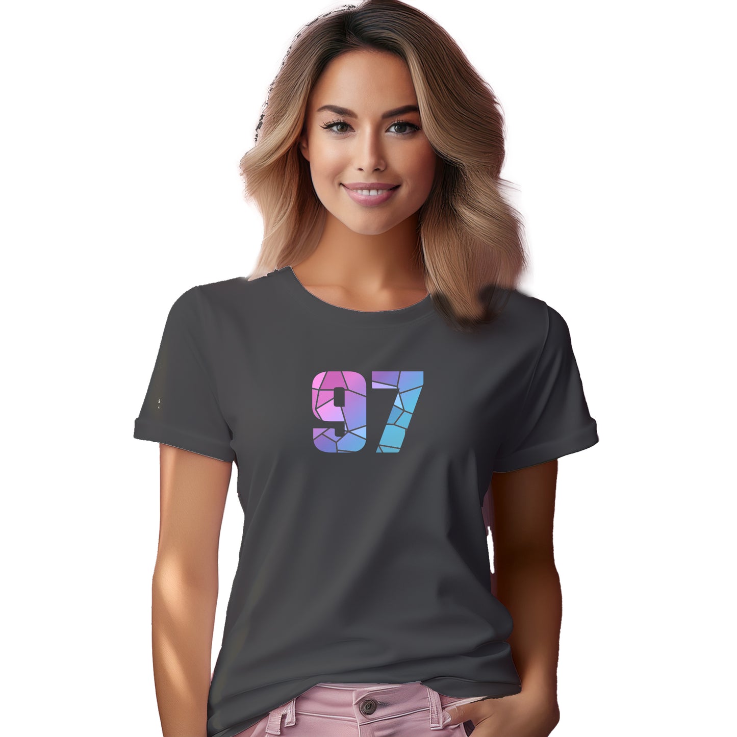97 Number Women T-Shirt (Charcoal Grey)