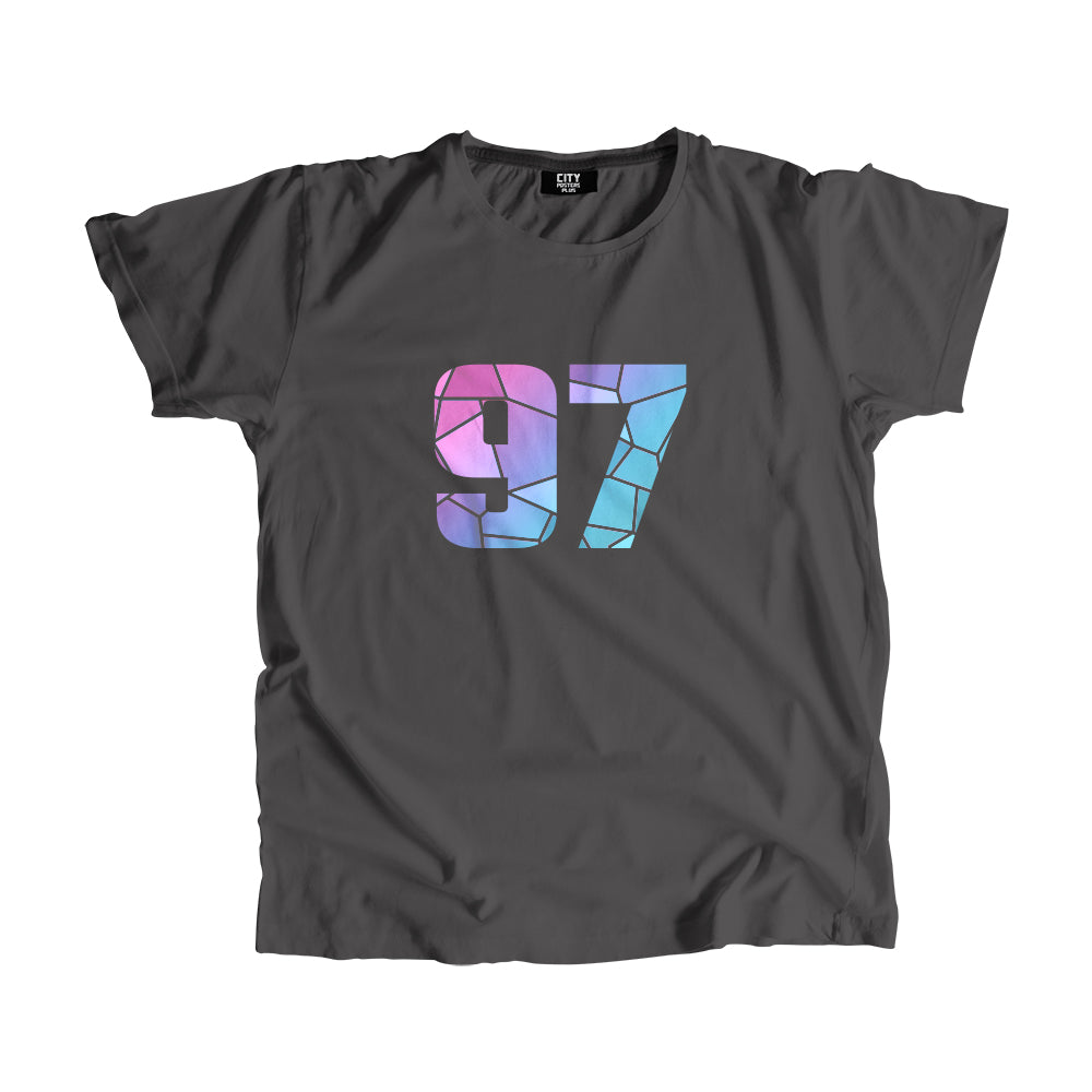 97 Number Men Unisex T-Shirt (Charcoal Grey)