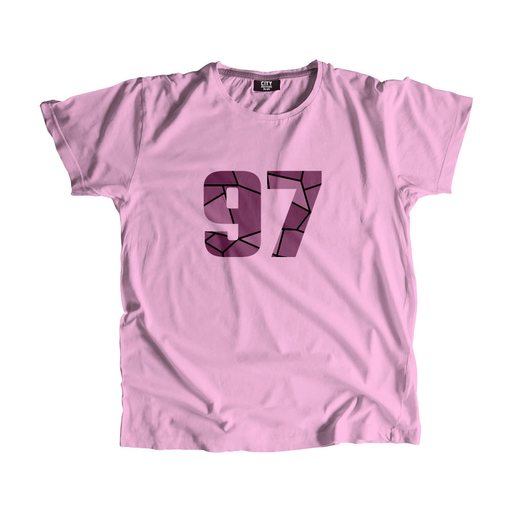 97 Number Men Unisex T-Shirt (Light Pink)