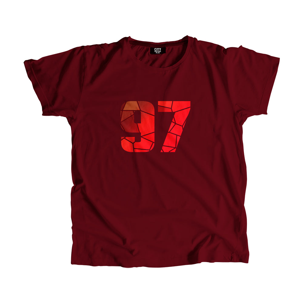 97 Number Men Unisex T-Shirt (Maroon)