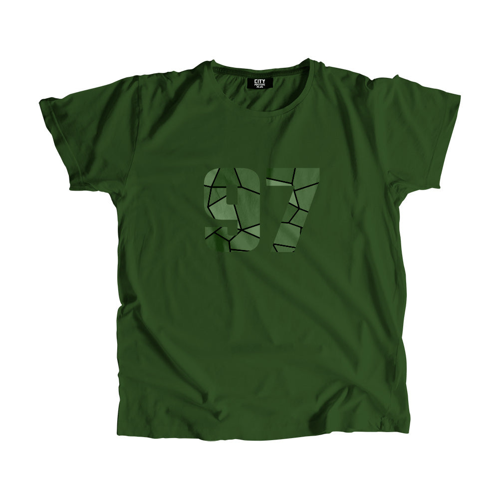97 Number Men Unisex T-Shirt (Olive Green)