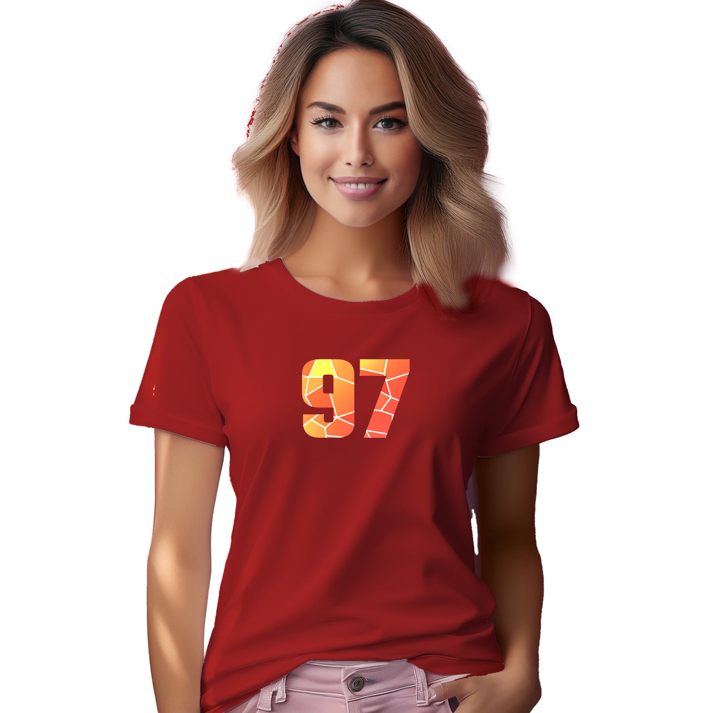 97 Number Women T-Shirt (Red)